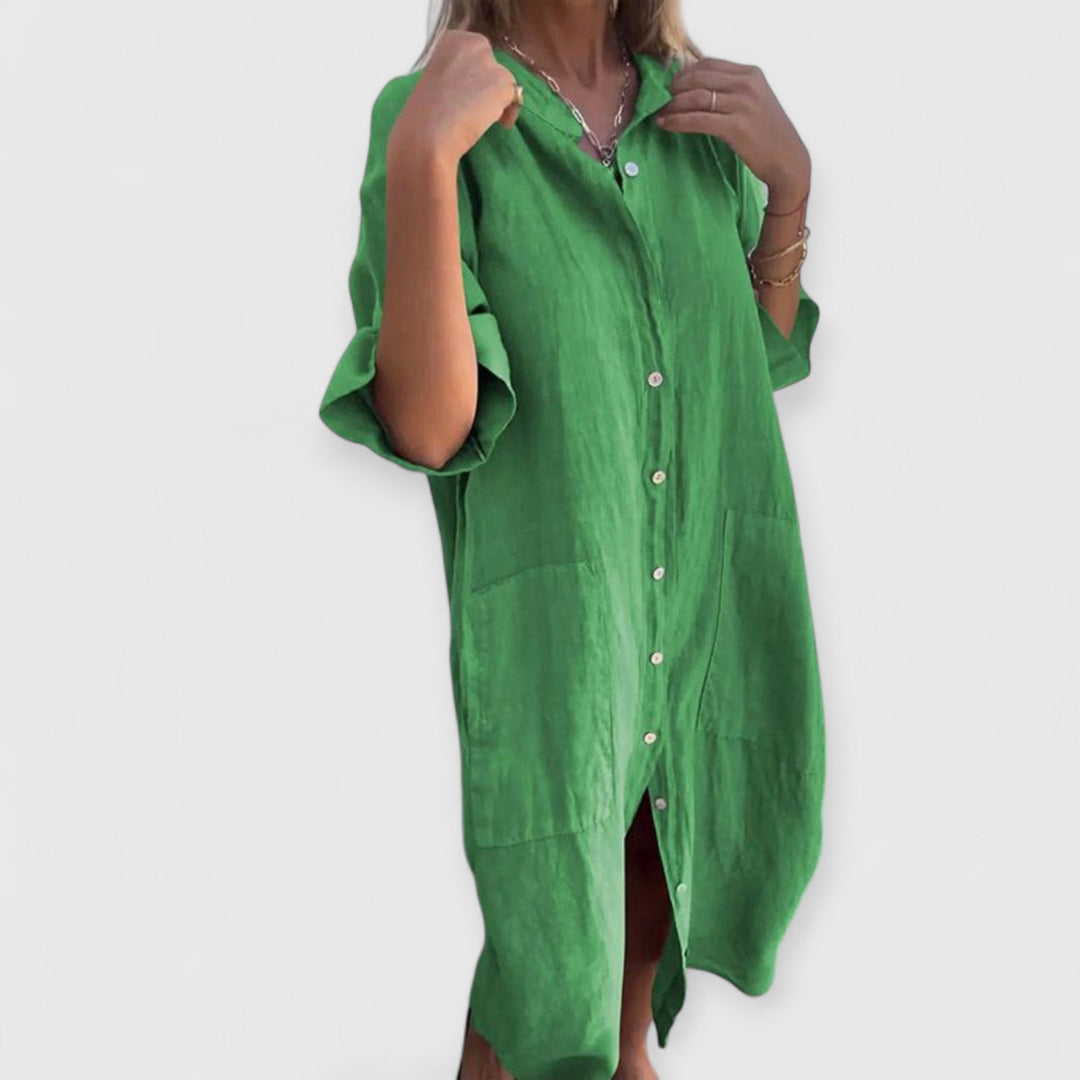 MELANY | STIL HEMDKLEID IN KNIELÄNGE